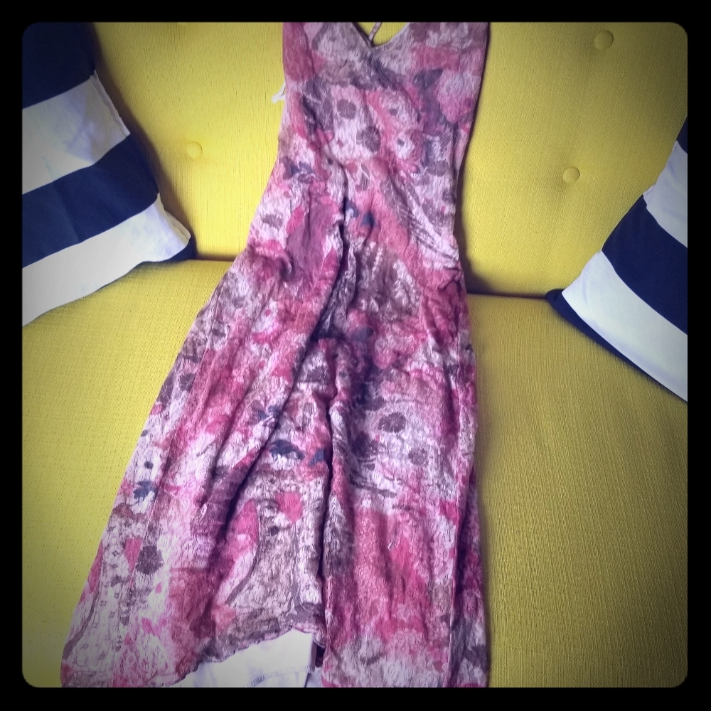 High low printed summer dress